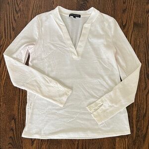 Gibsonlook Cream V-Neck Long Sleeve Top